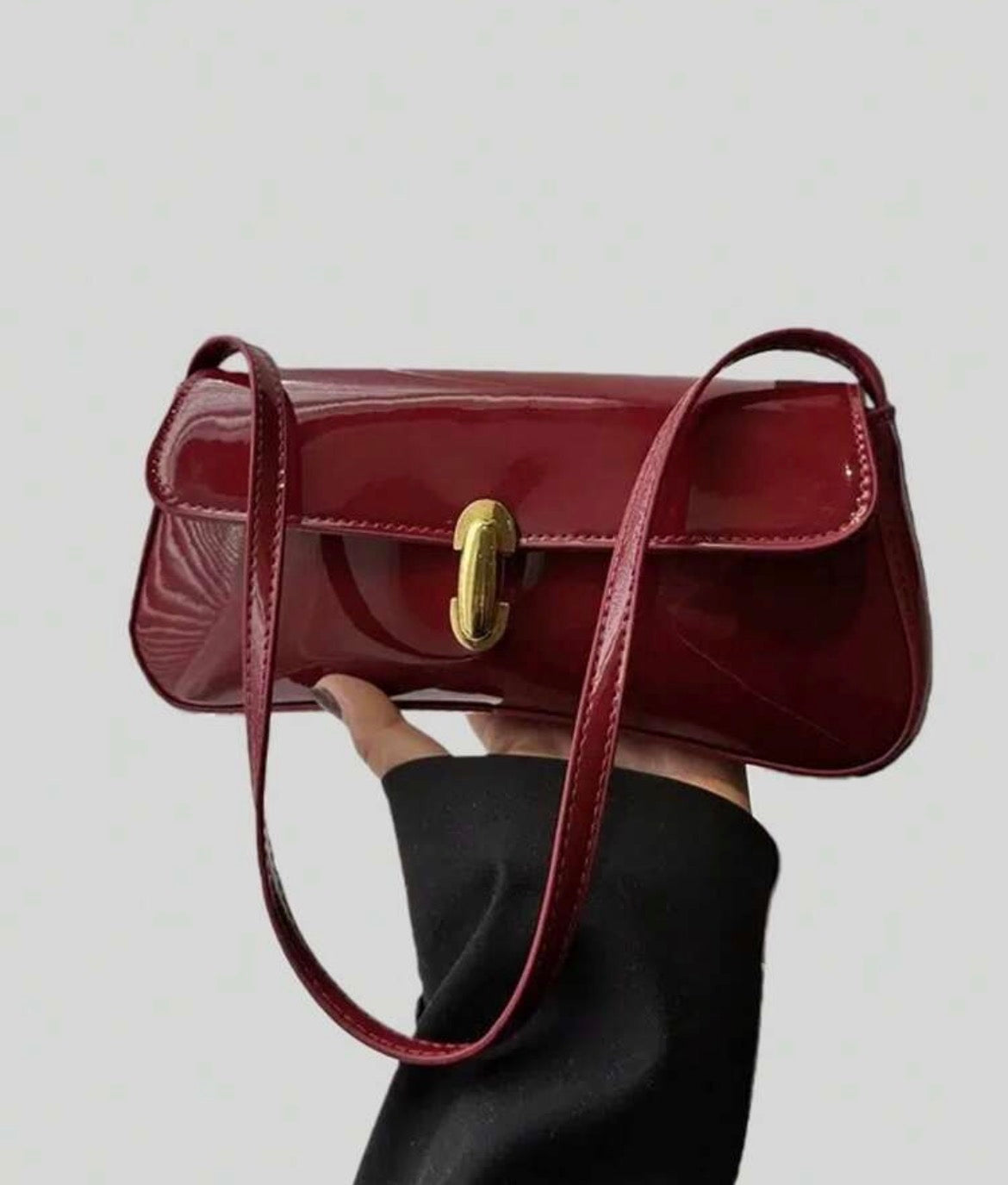 BOLSO BURDEOS DE HOMBRO TIPO CHAROL