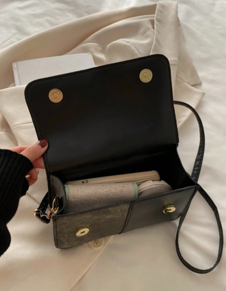 BOLSO NEGRO CON GRIS