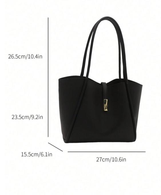 BOLSO NEGRO BROCHE DORADO