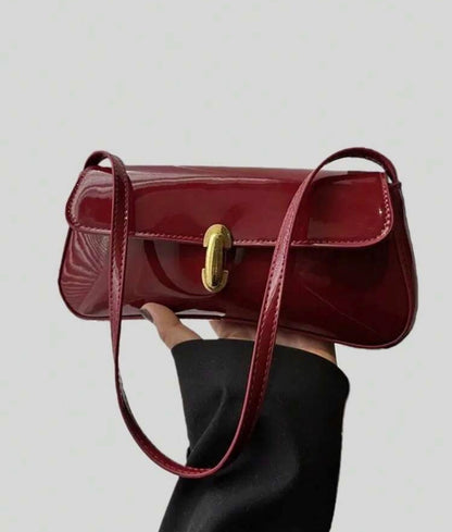 BOLSO BURDEOS DE HOMBRO TIPO CHAROL