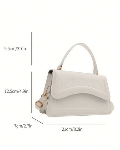 BOLSO BLANCO SOLAPA CURVA