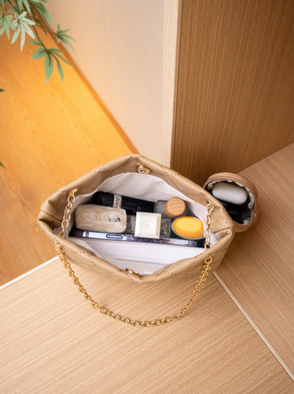 BOLSO CUADRADO CON MONEDERO CAQUI