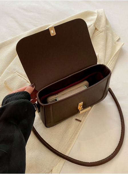 BOLSO CAFE CON HEBILLA