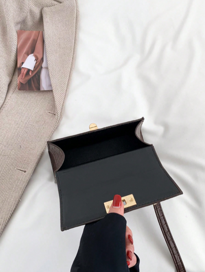 BOLSO MARRON CON SOLAPA