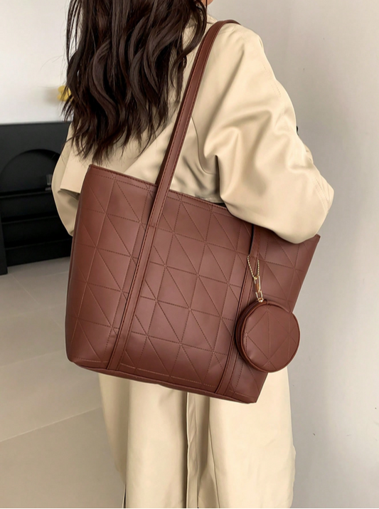 BOLSO MARRON GRANDE MONEDERO
