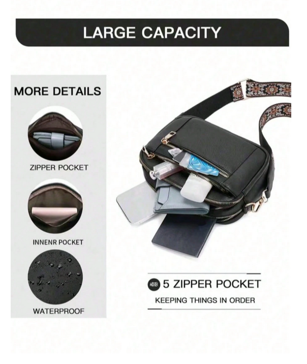 BOLSO NEGRO 4 COMPARTIMIENTOS