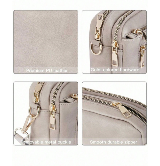 BOLSO GRIS 4 COMPARTIMIENTOS