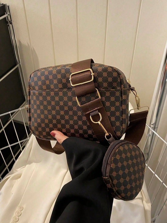 BOLSO CAFÉ CON MONEDERO