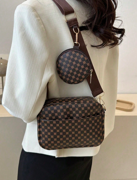 BOLSO CAFÉ CON MONEDERO