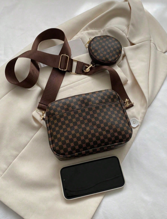 BOLSO CAFÉ CON MONEDERO