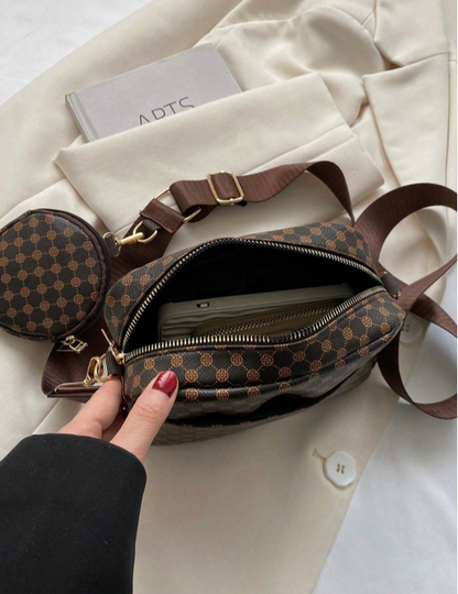 BOLSO CAFÉ CON MONEDERO