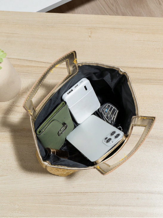 BOLSO DORADO DE MANO