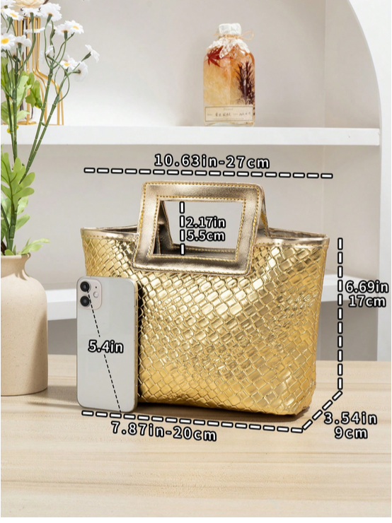 BOLSO DORADO DE MANO