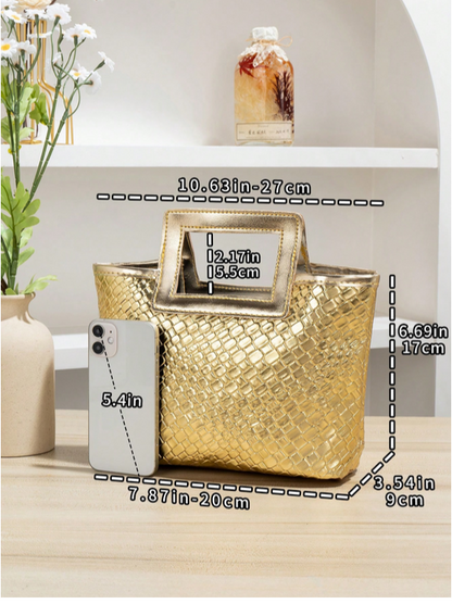 BOLSO DORADO DE MANO