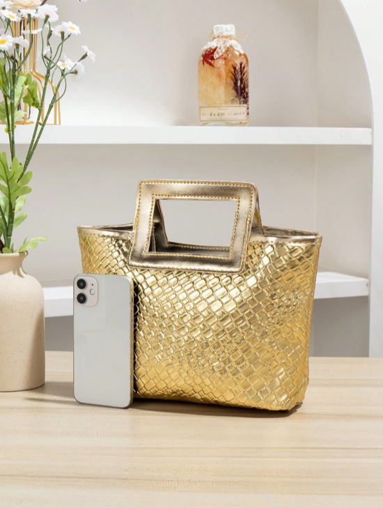 BOLSO DORADO DE MANO