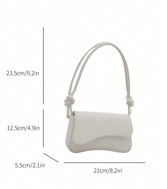 BOLSO BLANCO SOLAPA ASIMETRICA
