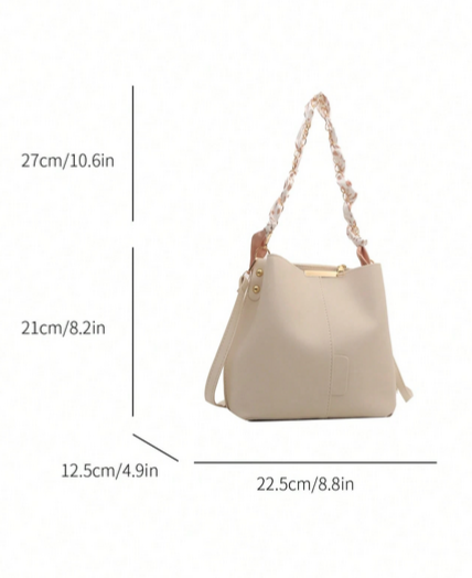 BOLSO BLANCO MARFIL TIPO CUBO