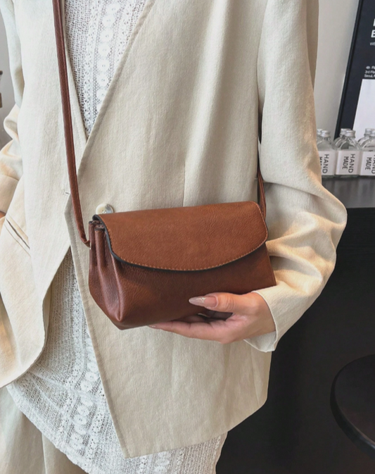 BOLSO MARRON DE 3 COMPARTIMIENTOS