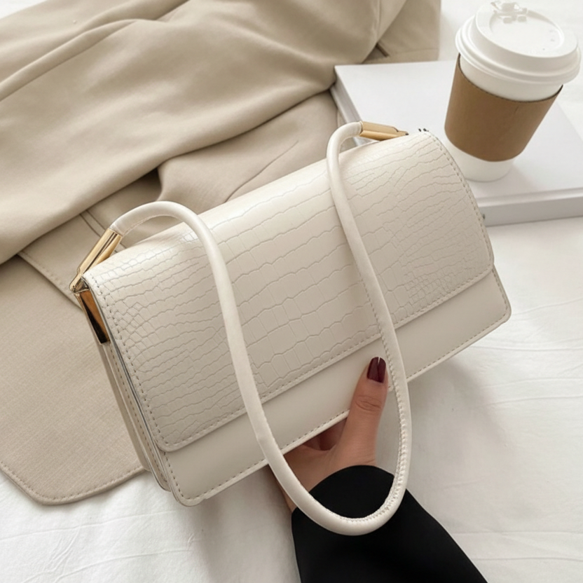 BOLSO TIPO BAGUETTE  BLANCO