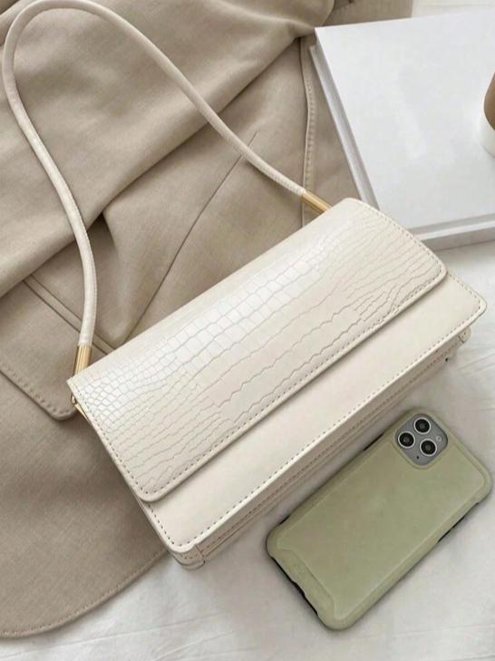BOLSO TIPO BAGUETTE  BLANCO
