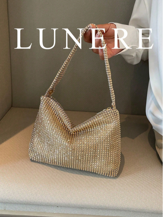 BOLSO DORADO IMITACION PEDRERIA