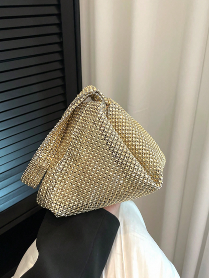 BOLSO DORADO IMITACION PEDRERIA