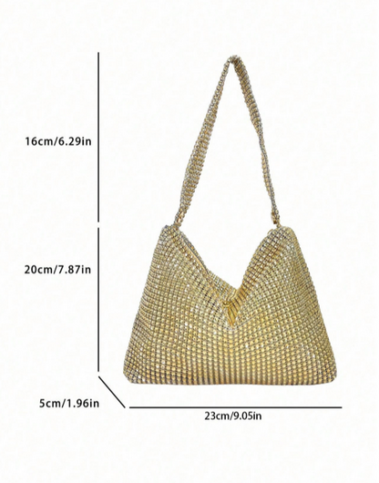 BOLSO DORADO IMITACION PEDRERIA