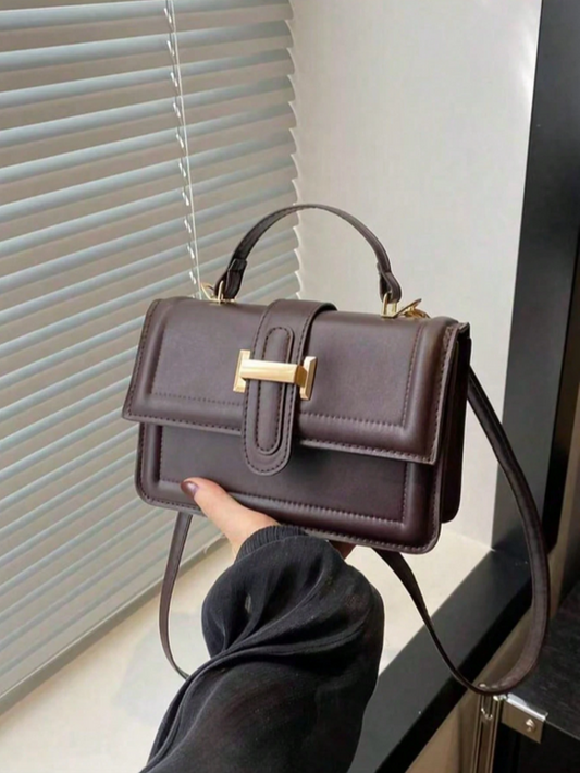 BOLSO MARRON HEBILLA DELANTERA