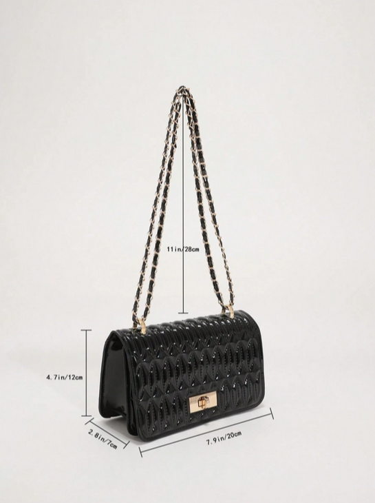 BOLSO NEGRO DISEÑO ALTO RELIEVE
