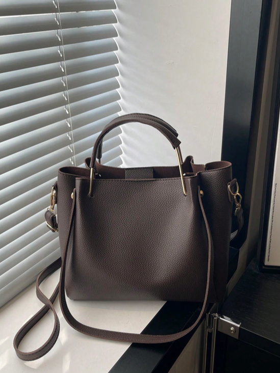 BOLSO CAFE, DE MANO, HOMBRO O CRUZADO