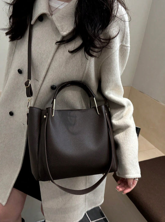 BOLSO CAFE, DE MANO, HOMBRO O CRUZADO