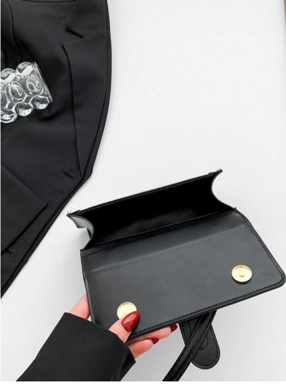 BOLSO NEGRO HEBILLA, IMITACION PIEL DE COCODRILO
