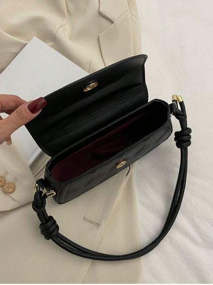BOLSO NEGRO DE HOMBRO, SOLAPA ALTO RELIEVE