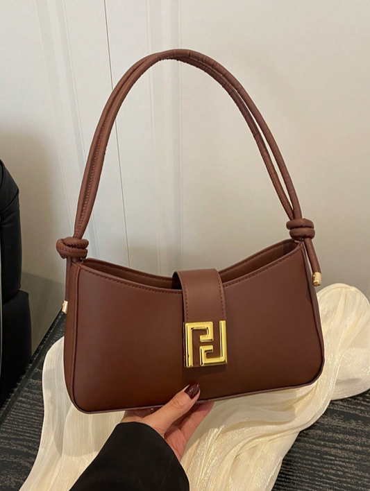 BOLSO DE HOMBRO MARRON HEBILLA PRECOLOMBINA