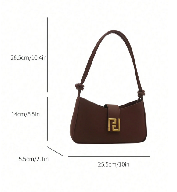 BOLSO DE HOMBRO MARRON HEBILLA PRECOLOMBINA