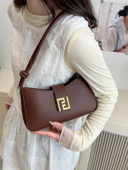 BOLSO DE HOMBRO MARRON HEBILLA PRECOLOMBINA