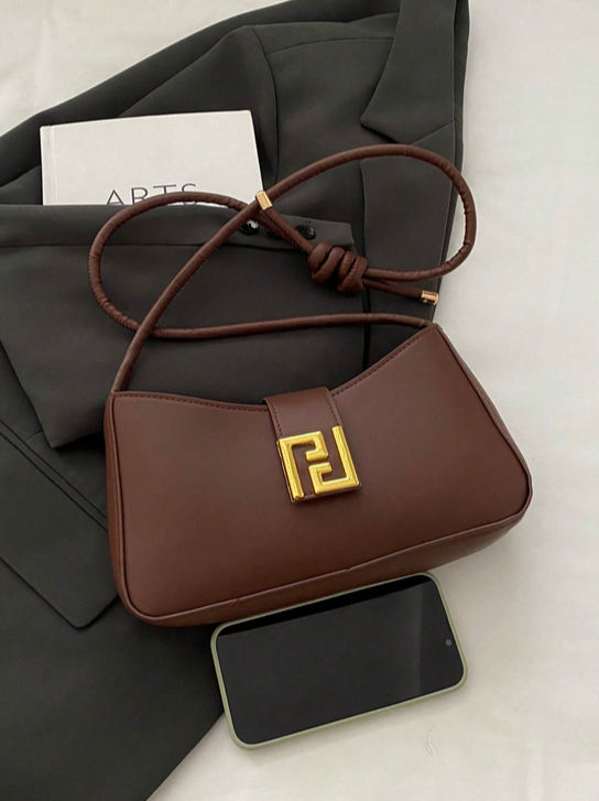BOLSO DE HOMBRO MARRON HEBILLA PRECOLOMBINA