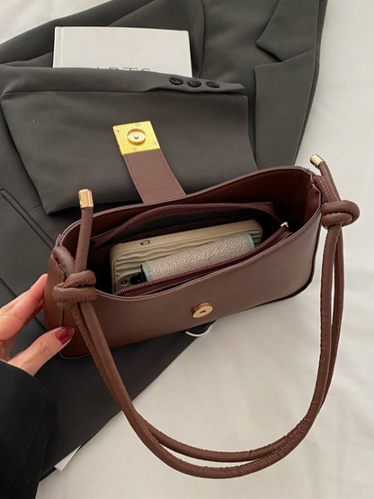 BOLSO DE HOMBRO MARRON HEBILLA PRECOLOMBINA