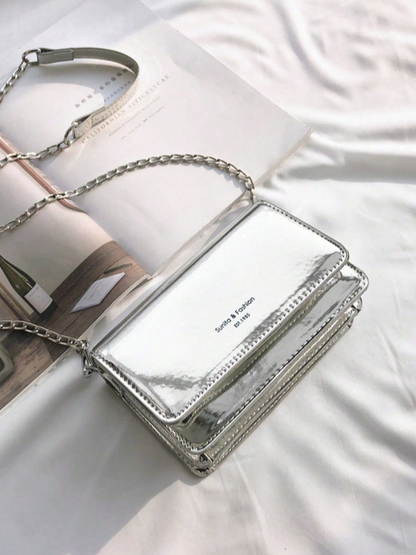 BOLSO PLATEADO 2 COMPARTIMIENTOS