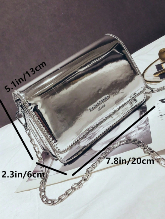 BOLSO PLATEADO 2 COMPARTIMIENTOS