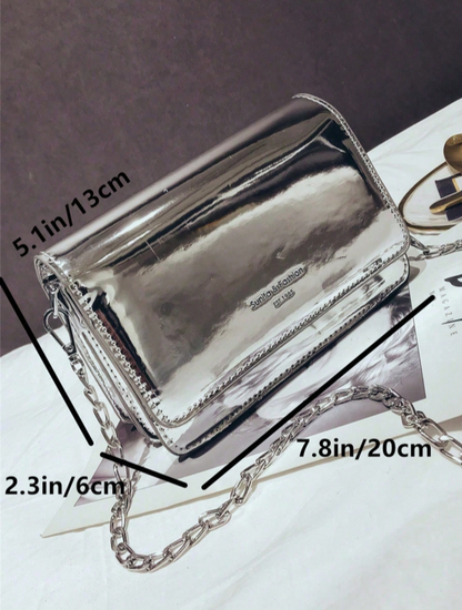 BOLSO PLATEADO 2 COMPARTIMIENTOS