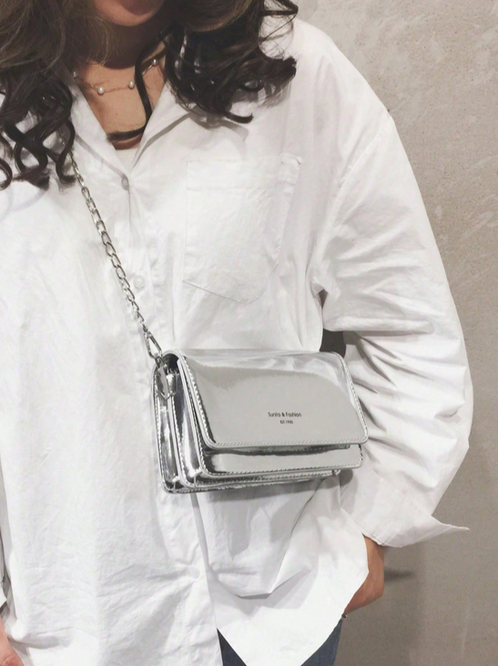 BOLSO PLATEADO 2 COMPARTIMIENTOS