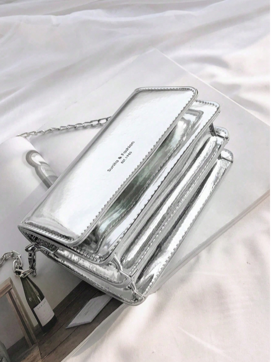 BOLSO PLATEADO 2 COMPARTIMIENTOS