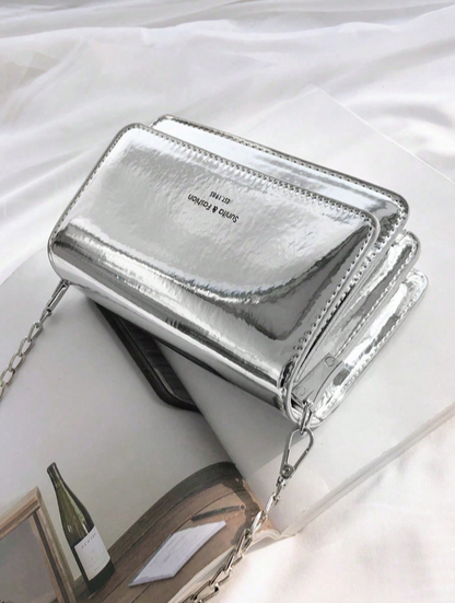 BOLSO PLATEADO 2 COMPARTIMIENTOS