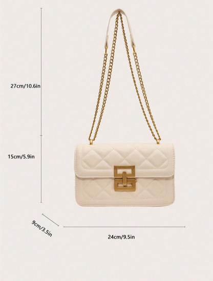 BOLSO BLANCO MARFIL, HEBILLA PRECOLOMBINA