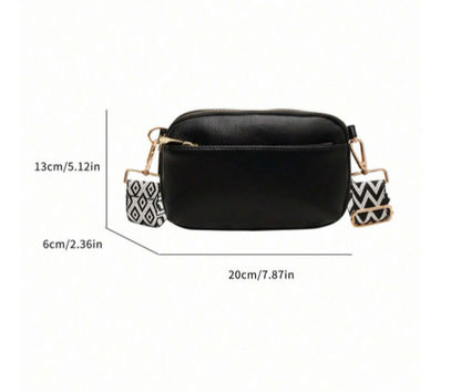 BOLSO BANDOLERA NEGRO 3 COMPARTIMIENTOS