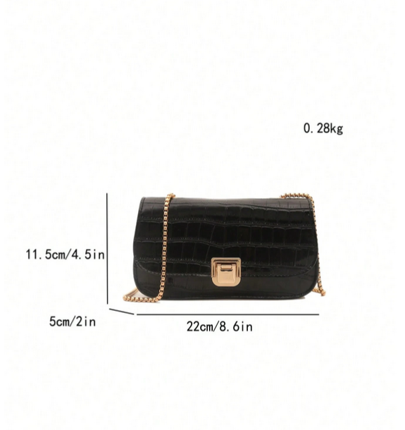 BOLSO CHAROL NEGRO DISEÑO CUADROS