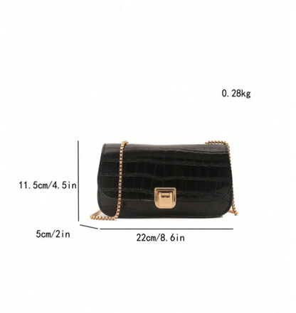 BOLSO CHAROL NEGRO DISEÑO CUADROS