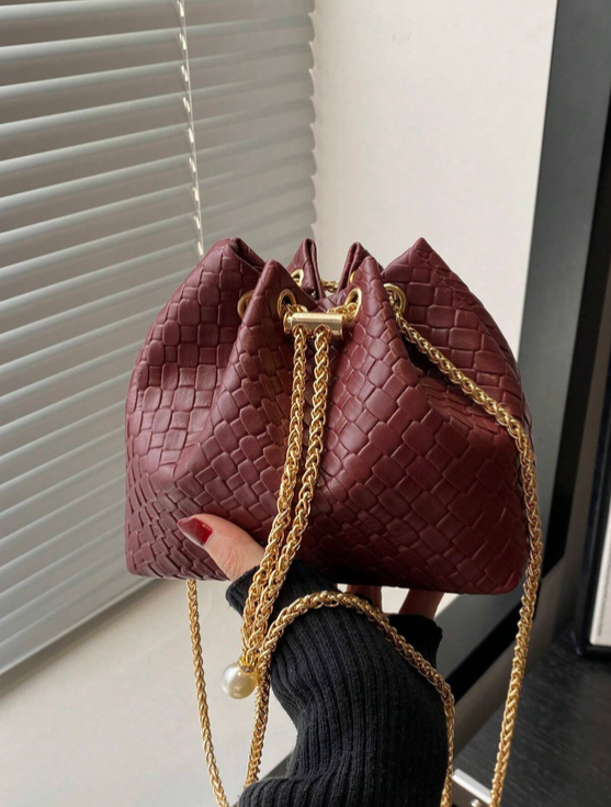 BOLSO CUBO BURDEOS