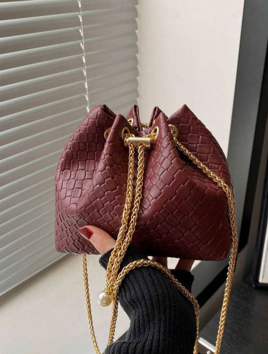 BOLSO CUBO BURDEOS